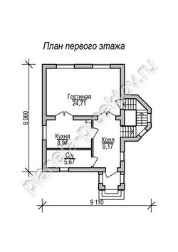 Проект кирпичного дома до 100 кв. м 11-117