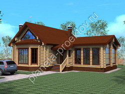 Проект дома из бревна в стиле минимализм 14-102