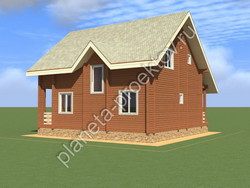 Проект деревянного дома из бруса с мансардой 10-110s