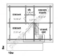 Проект дома из строганного бревна до 150 кв. м. 14-109