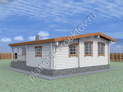 Проект одноэтажного дома из бруса до 100 кв м 10-103s